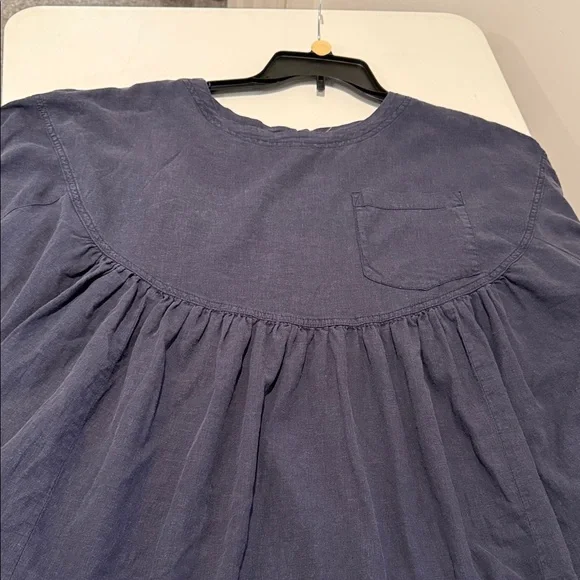 We The Free Navy Oversized Small Babydoll Flowy Relaxed Fit Pockets Linen Blend - Picture 6 of 15